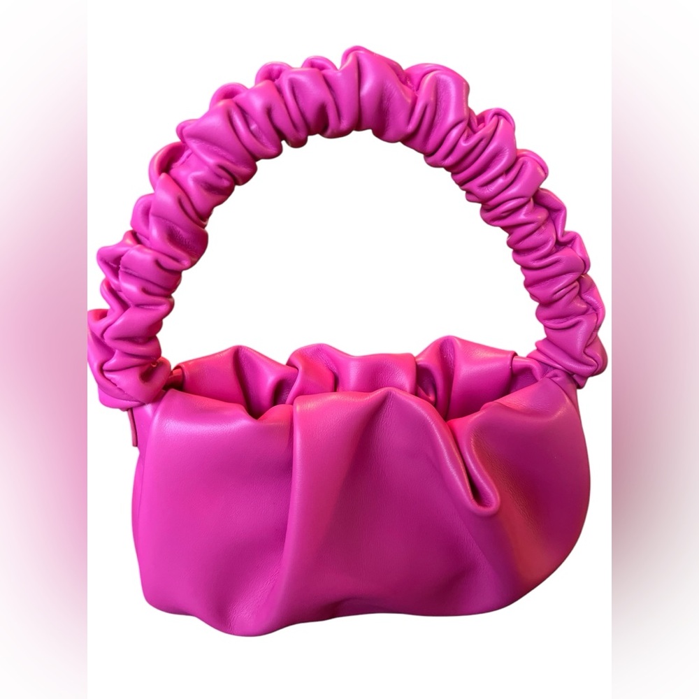 Street Level Tessa Pink Small 8.5”Wx5.5”H vegan Purse w/Scrunchie handle